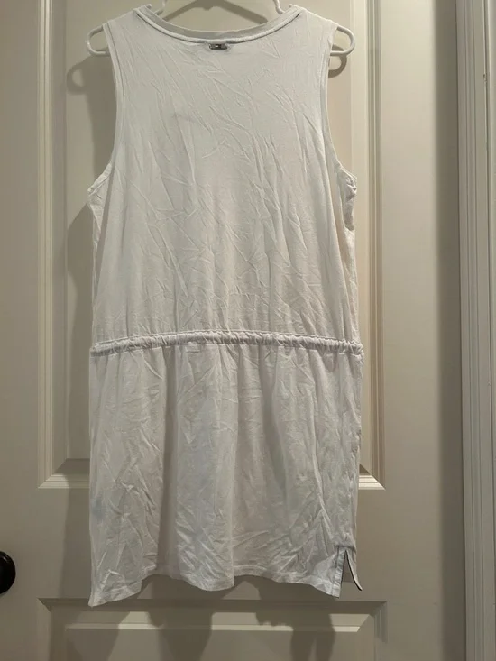 Tommy Hilfiger White Sleeveless Drawstring Dress stretchy Trim Details pockets - Picture 5 of 11